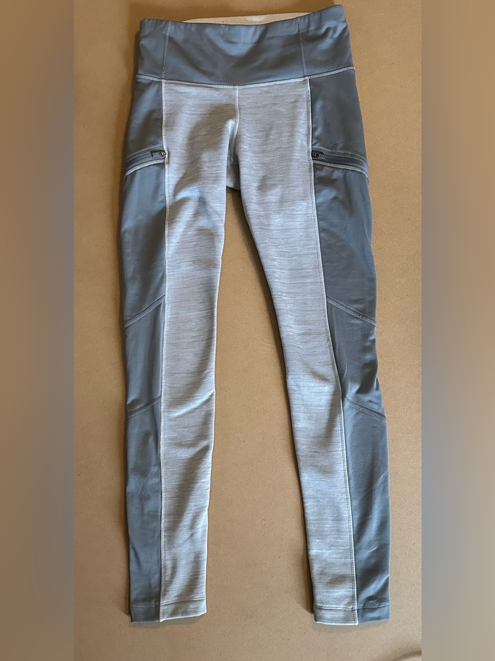 Athleta Gray and Cream Leggings